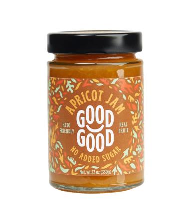 GOOD GOOD Sweet Apricot Jam - Keto Friendly - Low Calorie Without Added Sugars - Vegan - Gluten Free - Preserves