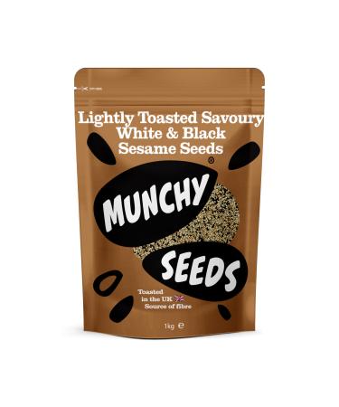 Munchy Seeds Lightly Toasted Black & White Sesame Seeds Gluten Free High Protein Snacks Nutritious & Versatile Sesame Seeds Perfect On Salads Great Source Of Vegan Protein High Fibre Snacks 1kg Mixed Sesame Seeds 1kg