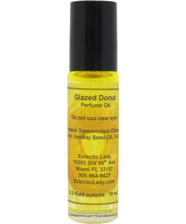 Glazed Donut Perfume Oil  0.3 Oz Portable Roll-On Fragrance with Long-Lasting Scent  Delightful Essential Oils and Jojoba Oil For Daily Use Small