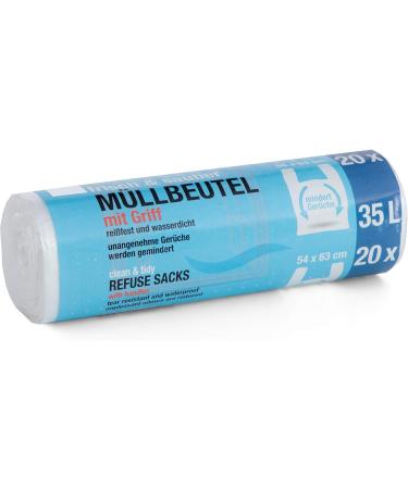 Premiumline Garbage Bags - 60 Pieces 35L Tear-Resistant & Waterproof 3 Pack 54x63 cm with Stretcher Handle - International Shipping Available - Buy Online on SooperMarket.com
