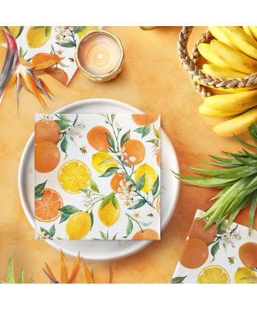 PAW 3-Layer Napkins (33x33 cm) | 20 Colorful Citrus Fruit & Bee Party Napkins | Ideal for Birthdays Weddings & Celebrations - International Shipping Available - Buy Online on SooperMarket.com
