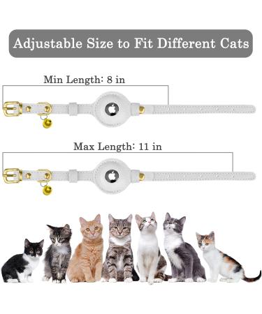 Oopsdoggy Leather AirTag Cat Collar with Bells - Durable GPS Pet Neckband for Cats & Small Dogs (White) - Buy Online on SooperMarket.com