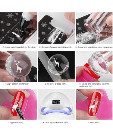 French Silicone Nail Art Stamping Kit with Black Gel Polish - HJ-NAT074-Gel-Black Set - Buy Online on SooperMarket.com
