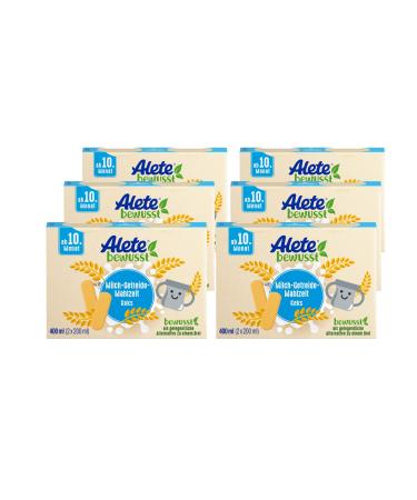 Alete deliberately milk-cereal meal biscuit from the 10th month ready-to-drink baby food with biscuit flour practical replacement for baby porridge warm or cold 6 x 400 ml (2 x 200 ml)