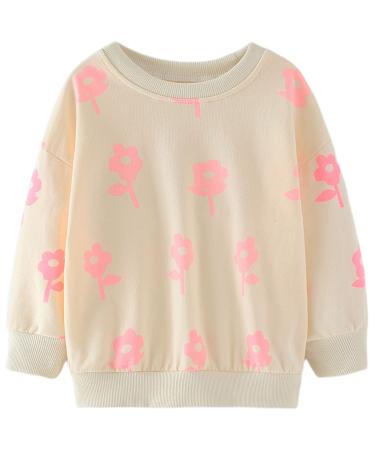 Girls Sweatshirt for Kids Cotton Top Casual Jumper Girl T Shirt Toddler Clothes Long Sleeve Pullover Age 1-12 Years 4-5 Years Flower