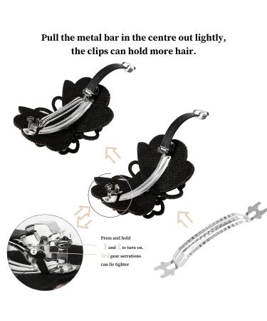 4PCS Rhinestone Flower Hair Barrette Clips - Spark Hair Accessories for Women - Butterfly and Flower Design - Ideal for Thick or Thin Hair - Buy Online on SooperMarket.com