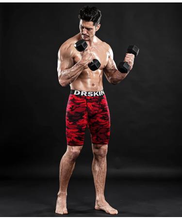 DRSKIN Men's Compression Shorts - Black Camo Gray Red Black - 4 pack Large - Buy Online on SooperMarket.com