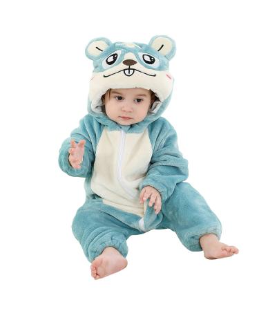 COOKY.D Baby Hooded Rompers Infant Winter Flannel Jumpsuit Pajamas 2-36 Months 30-36 Months Hamster