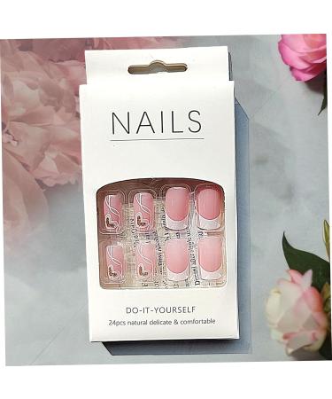 1 Set Press on Nails French Square Fake Nails Full Cover Short Press on Nails Reusable Short Nails Press on Cute Press on Nails Set for Women DIY Home Party - Buy Online on SooperMarket.com