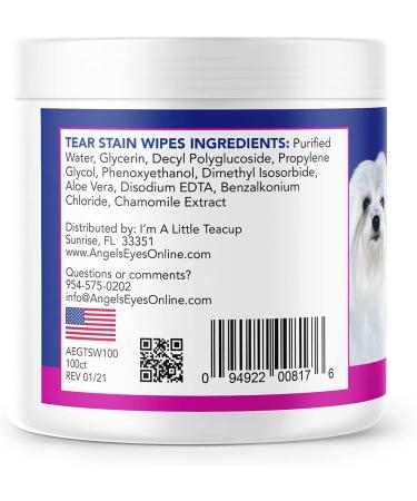 Angels Eyes Tear Stain Wipes for Dogs and Cats | 100 ct | Gentle Eye & Face Wipes for Discharge & Mucus - Buy Online on SooperMarket.com