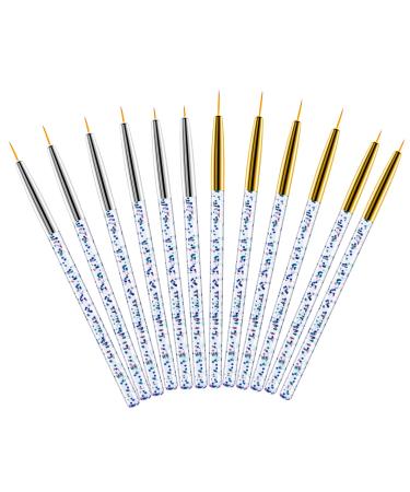 WLLHYF 12Pieces Eyeliner Brushes Fine Point Makeup Gel Eyeliner Brush Makeup Brush Applicators for Wet Powder Liquid Gel Eyeliner And Water Activated Eyeliner Makeup Tool