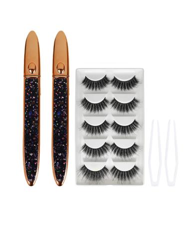 2023 New Self-Adhesive Eyeliner Eyelash Glue Pencil Magic Self-Adhesive Long-Lasting Eye Liner Eyelash Glue Pen (Black)