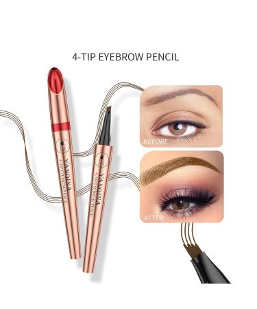 Anifer Liquid Microblading Smoke Gray Waterproof Eyebrow Pencil - Long-Lasting & Natural 4-Point Fork-Tip Pen (Smoke Gray 3) - Buy Online on SooperMarket.com