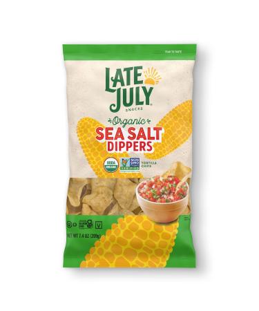 Late July Snacks, Dippers, Organic White Corn Tortilla Chips, 7.4 Ounce Bag