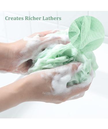 Fu Store 4-Pack Bath Sponges Shower Loofahs 50g Mesh Balls - Body Wash Accessories for Men and Women - 4 Solid Colors - Buy Online on SooperMarket.com