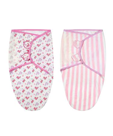 Vicloon Baby Swaddle Wrap 2Pcs Swaddle Blankets Newborn Swaddle Blanket Wrap Organic Cotton Baby Blanket Wrap for Baby 4-6 Months 14-18lbs Pink