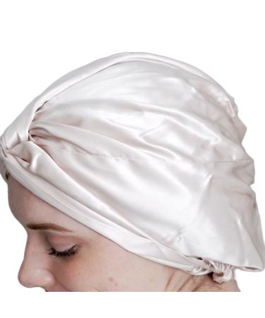 Silk Sleep Cap - 100% Mulberry Natural Silk Night Bonnet 2-Layer Breathable Headwear for Haircare Sleeping Beanie Nightcap Pink