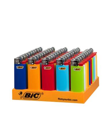 BIC Mini Lighter Assorted Colors 50-Count Tray