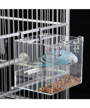 SETCO Automatic Bird Feeder No Mess Bird Cage Pet Feeder Seed Food Container for Parakeet Canary Cockatiel Parrot Finch Canary Acrylic Small