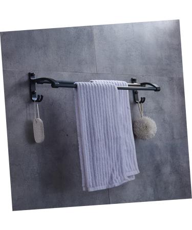 HEMOTON Wall Mounted Hooks Hook Towel Bar Wall Shelf Washcloth Wall Rack Shower Sponge Holder Towel Rack Ledge Take a Bath Black Size 2 - Buy Online on SooperMarket.com