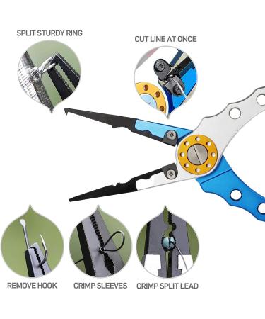 Coollto 3PC Premium Fishing Pliers Set | Stainless Steel Fish Lip Gripper & Aluminum Pliers with Sheath | Includes Fish Hook Remover & Safety Coiled Lanyard - Buy Online on SooperMarket.com