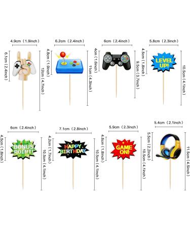 Cyodoos 40 PCS Video Game Cupcake Toppers for children's game decoration themed baby shower birthday party cake decoration supplies favorite for birthday fan parties - Buy Online on SooperMarket.com