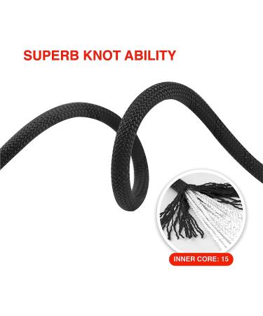 PHRIXUS UIAA Certified 11mm Black Static Climbing Rope - 150.0ft, 200ft, 300ft for Rock Climbing, Rappelling, Mountaineering - Kern Mantle Rope for Hauling & Rescue - Buy Online on SooperMarket.com