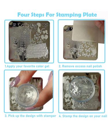 French Nail Stamper Set - Clear Silicone Stamping Jelly with Scraper for DIY Nail Art - Transparent, No Misplacement - Nail Manicure Kit - Buy Online on SooperMarket.com