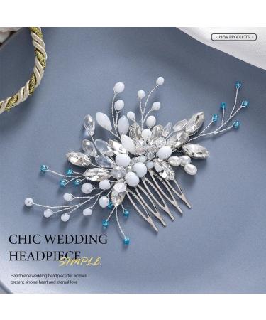 Unicra Crystal Bride Wedding Hair Comb Siver Bridal Hair Accessories Rhinestone Headpiece for Women and Girls - Buy Online on SooperMarket.com
