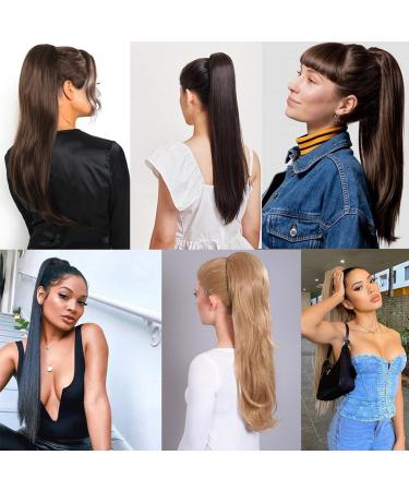 prinfantasy Halo Hair Extension Long Straight Claw on Ponytail Hair Piece Soft Pony Tail Hairpieces Synthetic Red Clip In Ponytail Hair Extensions MW178 GBMW178 22 inch - Buy Online on SooperMarket.com