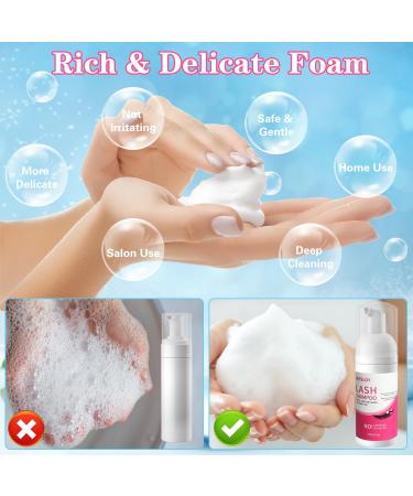 Eyelash Shampoo Cleanser Set Lash Extension Clean Mousse Mini USB Fan Dryer Wash Bottle Mascara Brush Cleansing Brushes Makeup Remover Pad Disposable Microbrushes Women Beginner Home Salon Use - Buy Online on SooperMarket.com