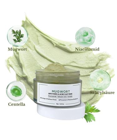 Green Tea Clay Mask - Deep Cleansing Blackhead Remover | Poreless Spa Face Mask for Acne Detoxification & Skin Purification - 55g - Buy Online on SooperMarket.com