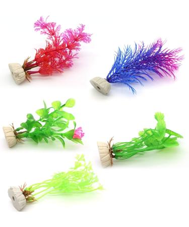 Buy Mhymx 5-Piece Colorful Artificial Aquarium Plants - Perfect Decoration for Aquariums & Reptile Terrariums | International Shipping Available - Buy Online on SooperMarket.com