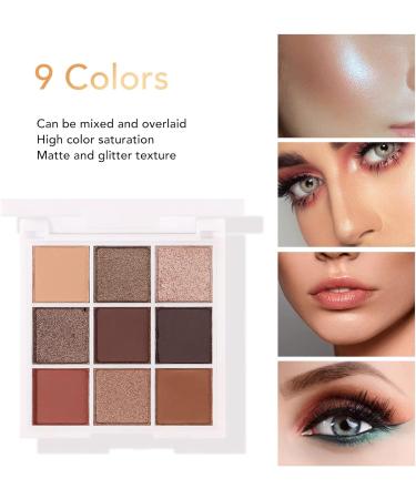 9 Colors Eyeshadow Palette Makeup Palette Eye Shadows Easy Coloring Eyeshadow Makeup Kit Matte Pearlescent Glitter Portable Eye Shadow Powder for Makeup - Buy Online on SooperMarket.com