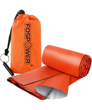 FosPower Emergency Sleeping Bag - Waterproof Survival Shelter Tent & Thermal Blanket with Whistle | Bivvy Bag for Camping, Hiking & Outdoors - Buy Online on SooperMarket.com