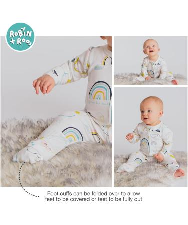 100% Cotton Two-Way Zipper Baby Sleepsuit Unisex Onesie Romper 6-12 Months Rainbow - Buy Online on SooperMarket.com