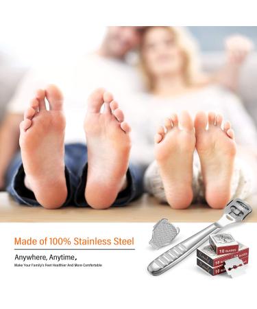52-Piece Callus Shaver Set with 50 Replacement Blades - Stainless Steel Foot Care Tools for Hard Dry Skin Removal on Hands and Feet - Buy Online on SooperMarket.com