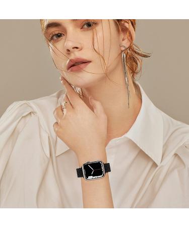 Floral Silicone Band Compatible with Apple Watch Bands 38mm 40mm 42mm 44mm 41mm 45mm 49mm Women Men  Slim Hollow-Out Design Wristbands Soft Sport Breathable Watch Bands for iWatch Ultra SE Series 8/7/6/5/4/3/2/1 Black 38mm/40mm/41mm - Buy Online on SooperMarket.com