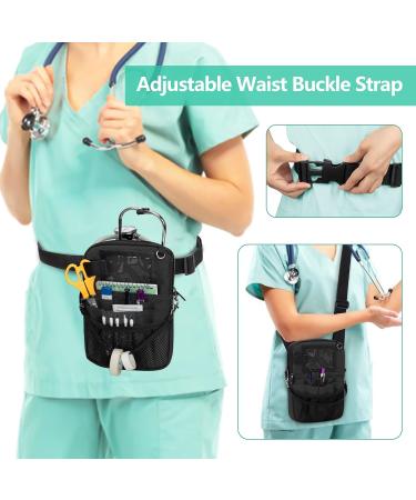 Trunab Vet Nurse Pouch with Multiple Pockets Nurse Waist Bag Fanny Pack with Adjustable Waist Strap for Stethoscope Scissors and Other Medical Supplies Black - Patented Design Black 1 - Buy Online on SooperMarket.com