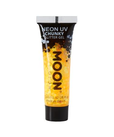 Neon UV Face & Body Chunky Glitter Gel - 12ml - Golden Yellow