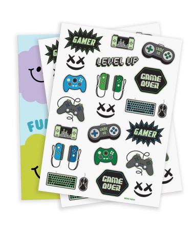 XO Fetti Video Game Party Supplies Temporary Tattoos - 40 Glow in the Dark Styles | Gamer Birthday Decorations - Buy Online on SooperMarket.com