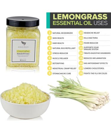 Natural Dead Sea Bath Salt (450g) Bubble Bath - Made in UK | Detox with LemonGrass Essential Oils for Women, Men, and Kids - Buy Online on SooperMarket.com