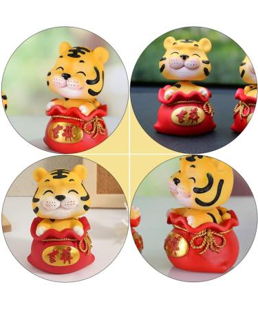 ORFOFE Digital Dash 1pc Year of The Tiger Bobble Head Ornament Crafts Office Resin Shake Your Head Red Fengshui Statue Red 1 6X6X9.5CM - Buy Online on SooperMarket.com