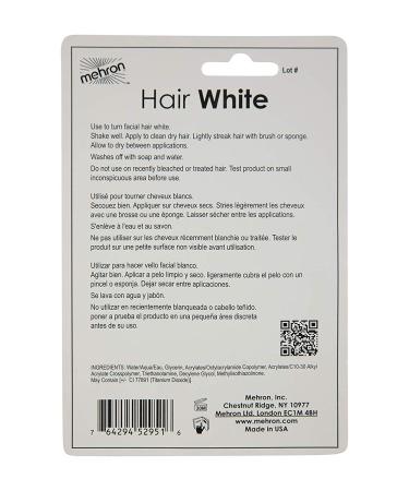 Mehron Makeup Hair White with Brush (1 oz) - Professional Grade Formula - Buy Online on SooperMarket.com