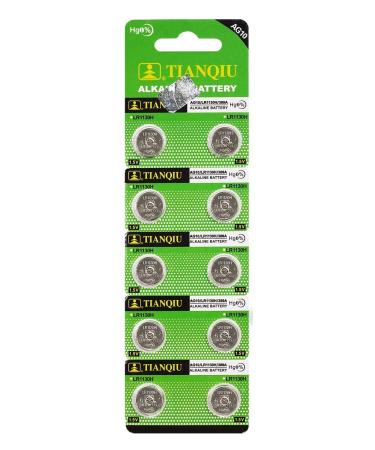 Tianqiu 10PCS Ag10 Lr1130 389 Sr1130Sw Alkaline Battery