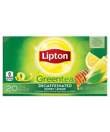 Lipton Green Tea, Decaffeinated Honey Lemon Chamomile, 20Ct (Pack of 6)