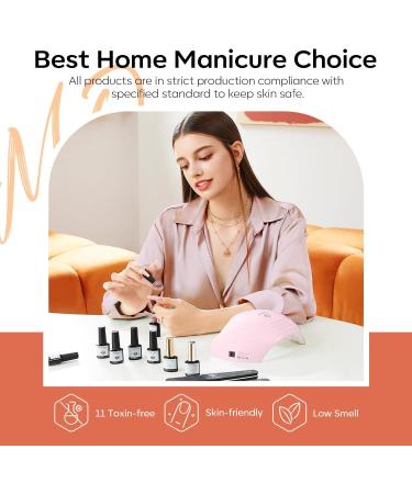 Modelones 32 PCS Gel Nail Polish Kit 28 Colors Nude Brown Gel Polish with Glitter & Glossy & Matte Gel Top Base Coat Glitter Nude Brown Red Pink Gel DIY Home Nail Curing Gifts for Women - Buy Online on SooperMarket.com