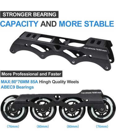 Adult Inline Skates for Street Urban- Black Men 9 /Women 9.5 - Beginner Outdoor Speed Skates - Buy Online on SooperMarket.com