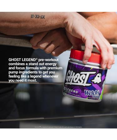 Ghost Legend V2 Pre-Workout | Caffeine L-Citrulline & Beta Alanine Blend for Pump Energy & Focus | Sugar-Free Pre-Workout | 50 Servings 400G (Grape) - Buy Online on SooperMarket.com