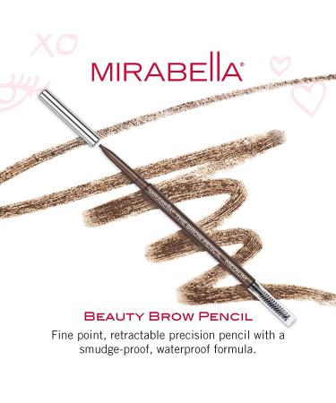 Mirabella Beauty Brow Pencil in Medium | Ultra-Fine Precision Eyebrow Pencil | Rich Blendable Color | Long-Lasting, Smudge-Proof & Waterproof - Buy Online on SooperMarket.com